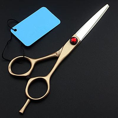 RWRAPS 6" Professional Steel and Gold Hair Scissors Set for Cutting and Thinning (Cutting)