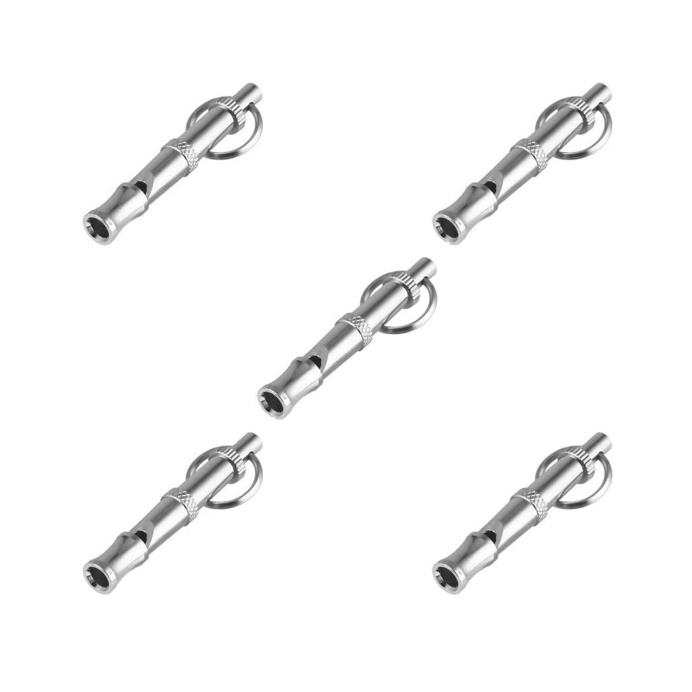 Paowsietiviity Ultrasonic Dog Whistle, Silver-Colored, 5-Pack
