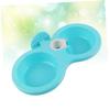 Angoily Hanging Double Food and Water Bowl for Cats and Dogs, Blue view 2
