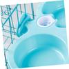 Angoily Hanging Double Food and Water Bowl for Cats and Dogs, Blue view 3