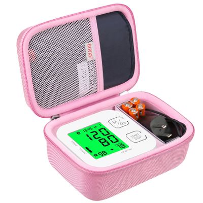BOVKE Carrying Case for iHealth Track Smart Upper Arm Blood Pressure Monitor, Pink
