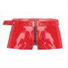 inhzoy Men's Wetlook Boxershorts with Bulge Pouch, Glossy Patent-Look Finish and Zipper, Red, M view 1