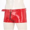 inhzoy Men's Wetlook Boxershorts with Bulge Pouch, Glossy Patent-Look Finish and Zipper, Red, M view 2