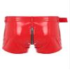 inhzoy Men's Wetlook Boxershorts with Bulge Pouch, Glossy Patent-Look Finish and Zipper, Red, M view 4