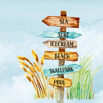 20 Maritime Paper Napkins with Seaside Sign Motif, 33 x 33 cm