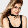 JewelryWe Leather Collar with Chain for Women, Adjustable BDSM Choker, Black view 4