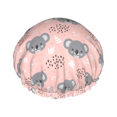 Cute Koala Pattern Double-Layer Waterproof Shower Cap