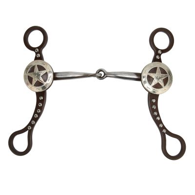 Stainless Steel Horse Snaffle Bit, Hand-Carved, Antique Bronze-Colored