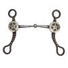 Stainless Steel Horse Snaffle Bit, Hand-Carved, Antique Bronze-Colored view 1