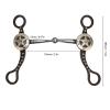 Stainless Steel Horse Snaffle Bit, Hand-Carved, Antique Bronze-Colored view 2