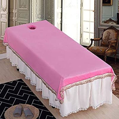 KARFRI Massage Table Sheets with Face Hole, Non-Slip Spa Treatment Set (90 x 220 cm / 125 x 220 cm)