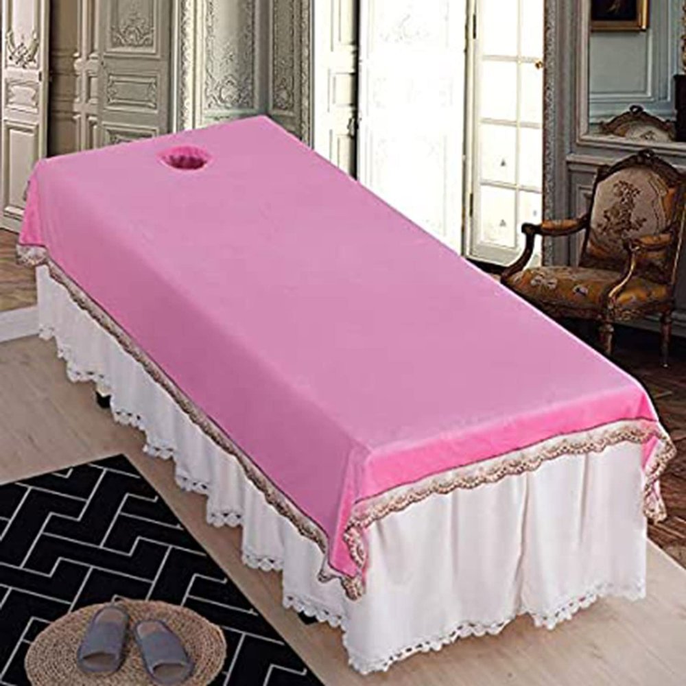 KARFRI Massage Table Sheets with Face Hole, Non-Slip Spa Treatment Set (90 x 220 cm / 125 x 220 cm)