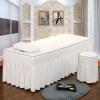 4-Piece Microfiber Massage Table Sheet Set with Solid-Color Table Skirt, Breathable Sheets (Khaki, Square Head, 190 x 70 cm) view 2