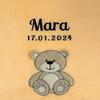 KIDDI-MEDIA Baby Blanket with Name and Birth Date, Apricot Br view 1