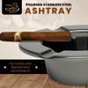Stinky Cigar One-Piece Ashtray - Durable Stainless Steel, Windproof Deep Bowl view 2