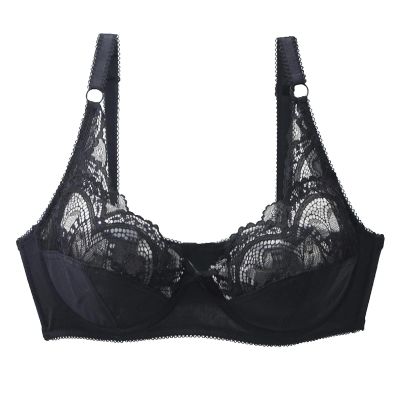 GDNIA Women's Plus-Size Floral Lace Underwire Balconette Bra