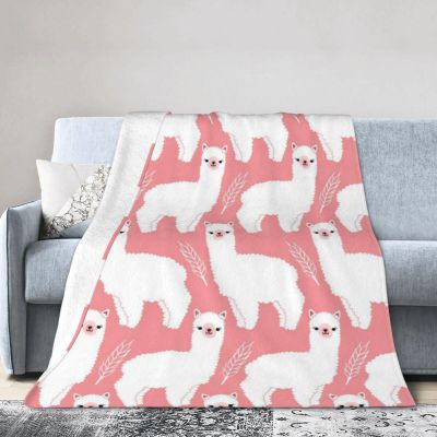 ObabO Alpaca-Llama Extra-Soft Flannel Blanket, Lightweight Warm Plush Sofa Blanket