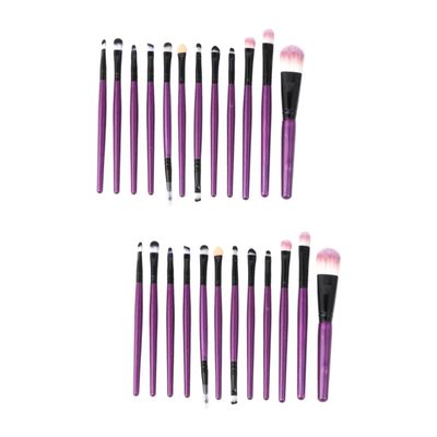 Housoutil 24-Piece Makeup Brush Set with Wooden Handles and Nylon Bristles