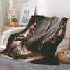 EHOMERY Cozy Fleece Blanket, Dark Brown, 200 x 150 cm view 1