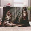 EHOMERY Cozy Fleece Blanket, Dark Brown, 200 x 150 cm view 4