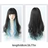 Long Ombre Blue Wig for Women with Full Bangs view 2
