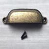 FJYDM 3.75" CC Cup Drawer Pull, Antique Bronze, 96 mm Center-to-Center view 3