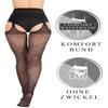 BANANALU 20 Den Fishnet Pattern Sexy Open-Crotch Pantyhose Cutout Love Desire Nero - 3-Pack, L view 2