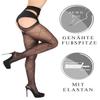 BANANALU 20 Den Fishnet Pattern Sexy Open-Crotch Pantyhose Cutout Love Desire Nero - 3-Pack, L view 4