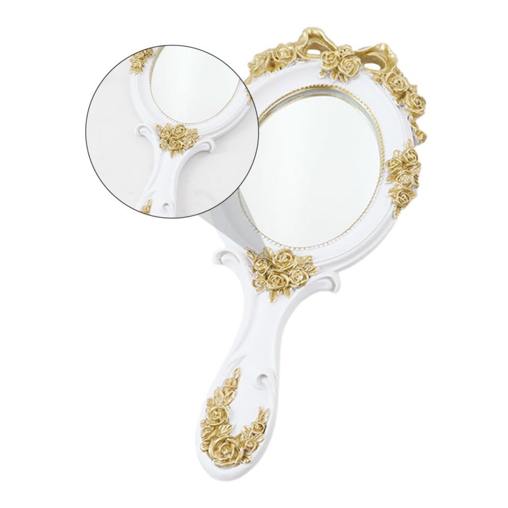Stylish Hand Mirror with Handle, Lightweight Cosmetic Mirror for Women