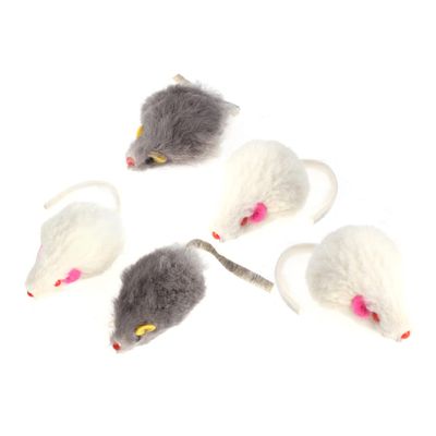 FOMIYES 5-Piece Interactive Plush Mice Cat Toys
