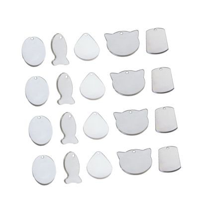 Angoily 50-Piece Stainless Steel Pet ID Tags, Blank DIY Dog Tags, Various Designs