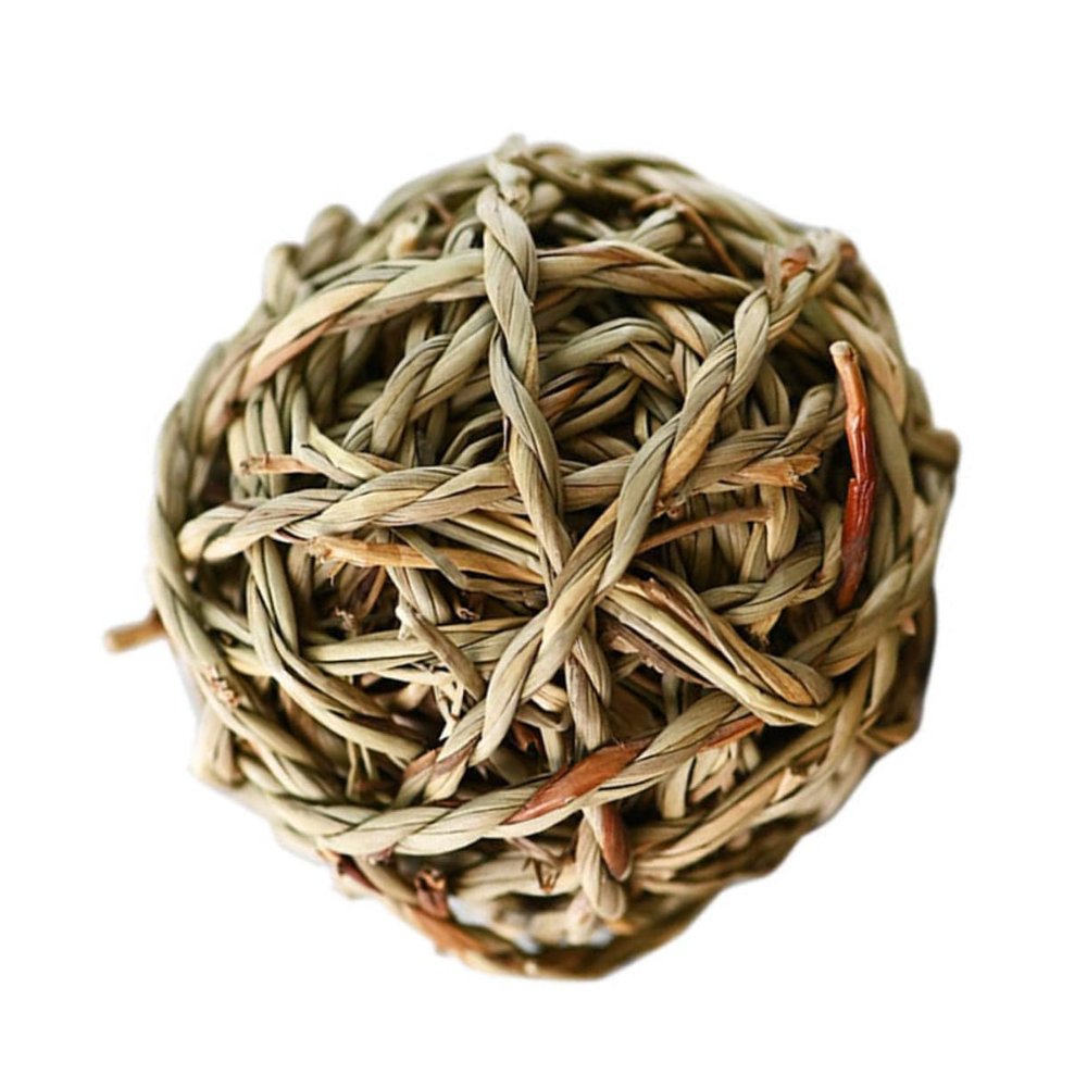 Angoily Woven Rattan Straw Chew Ball Toy for Small Pets