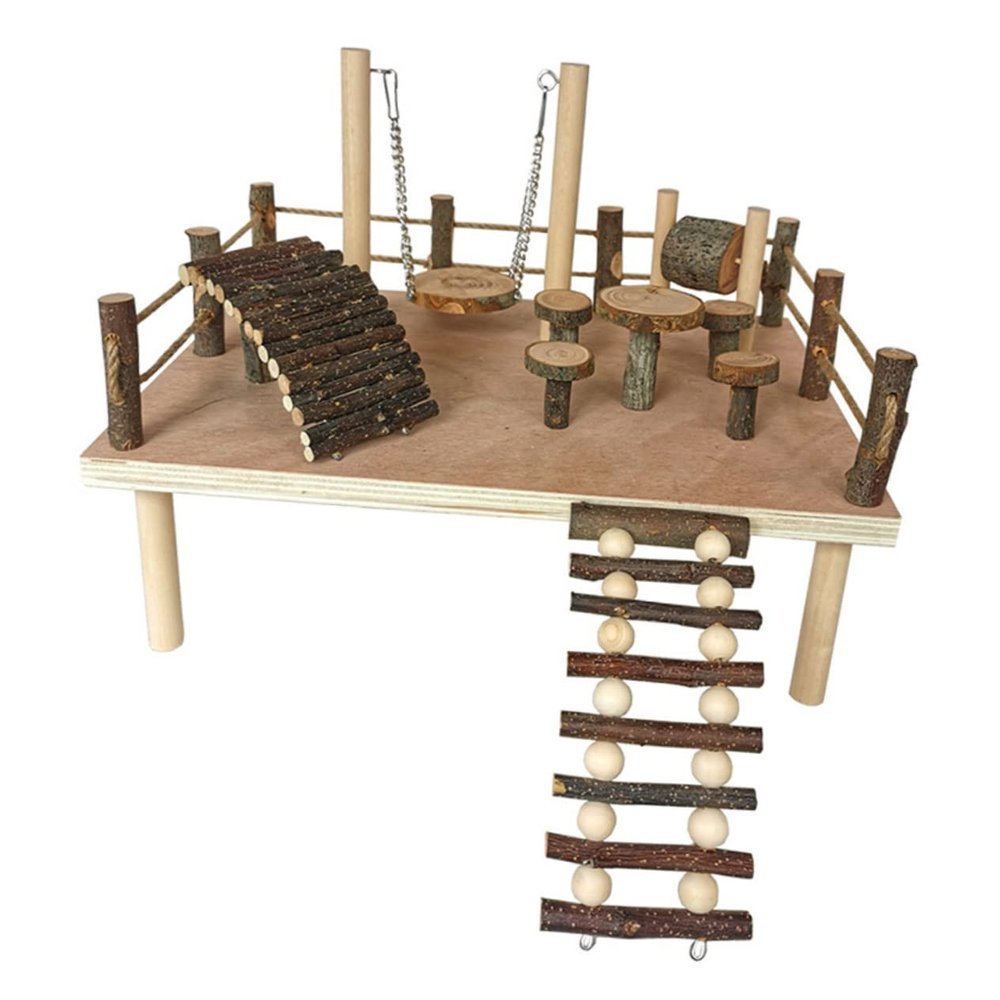 FOMIYES Small Animal Climbing Ladder Toy for Hamsters and Parrots
