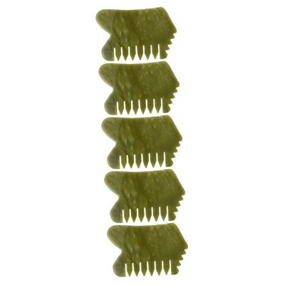 PartyKindom 5-Piece Jade Comb for Scalp Massage, Ergonomic Massage Comb for Hair Care and Relaxation, Green, for Home and Travel