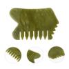 PartyKindom 5-Piece Jade Comb for Scalp Massage, Ergonomic Massage Comb for Hair Care and Relaxation, Green, for Home and Travel view 3