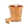 KSTUFF Wooden Barrel Foot Bath with Lid and Stool, Foot Soaking Tub, Pedicure Basin for Adults, Vision view 1
