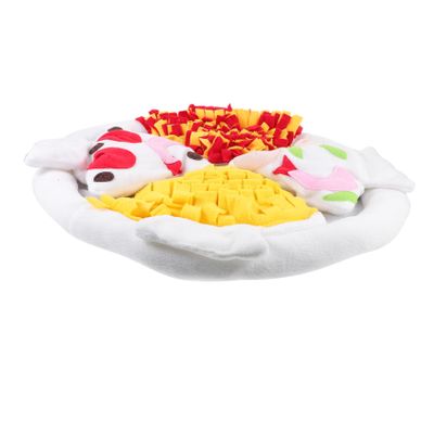 FRCOLOR Polar Fleece Dog Snuffle Mat, Pizza Design, Slow-Feeding Mat