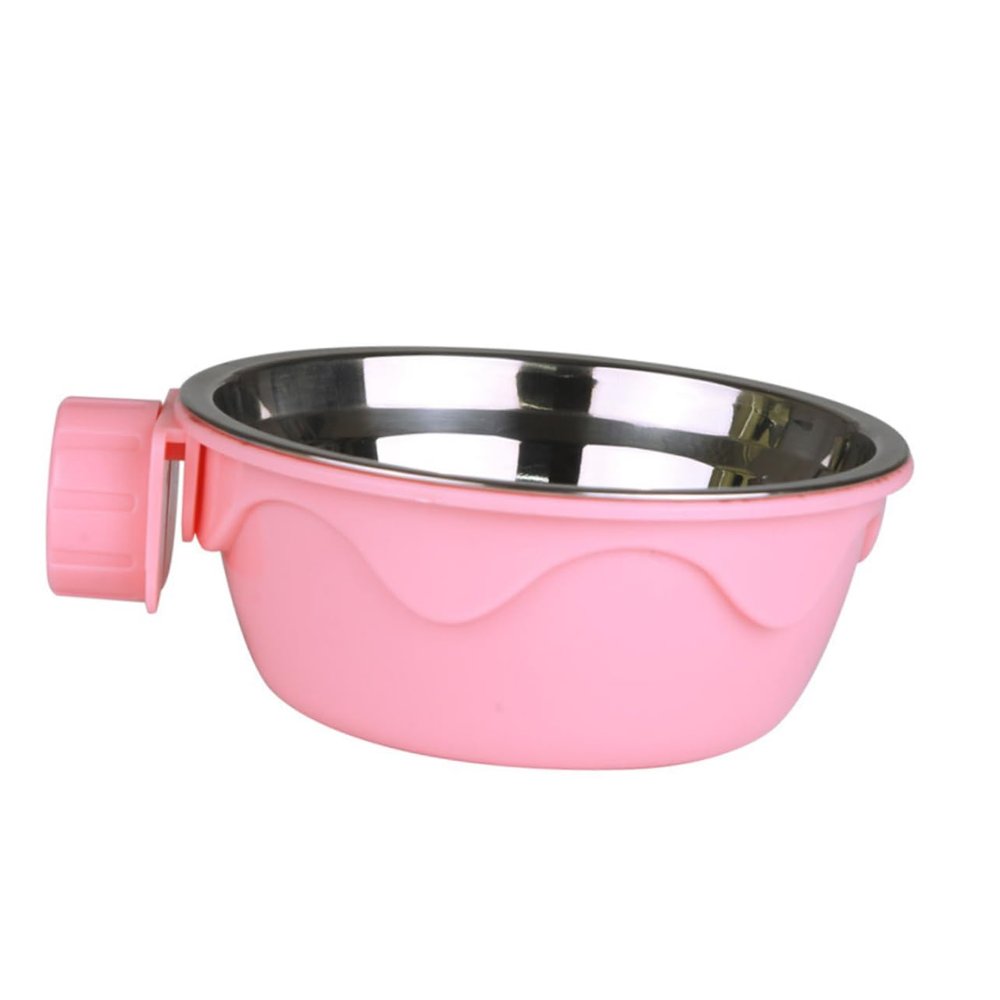 FRCOLOR Removable Stainless Steel Bowl for Dogs and Cats with Cage Attachment