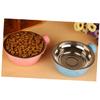 FRCOLOR Removable Stainless Steel Bowl for Dogs and Cats with Cage Attachment view 2