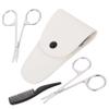 4-Piece Stainless Steel Beard Scissors Set with Plastic, White view 1
