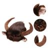 FRCOLOR 3-Piece Dog Costume Headpieces, Brown Horned Pet Hats for Small Dogs and Cats view 2