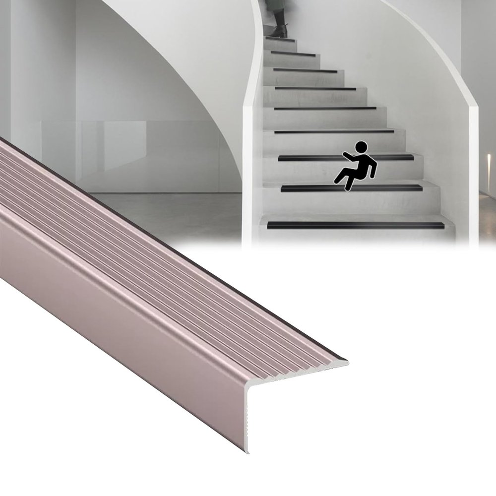 IkErna Stair Edge Protector, 90-Degree Corner Trim, Aluminum Alloy Transition Strip, Purple, 100 mm Wide