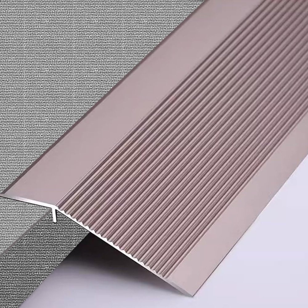 IkErna Self-Adhesive Metal Floor Transition Strip, Threshold Ramp for Doors, Wheelchairs and Tile, Purple, 115 cm (45.3 in)
