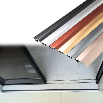 IkErna Heavy-Duty Aluminum Floor Transition Strip for Porch, Floor Gap Cover Edge Trim, Black, L 120 cm