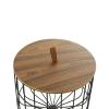 NATWEE 20 in., 17 in. H Brown Metal Storage Baskets with Wood Lids, 2-Piece, It's so Kind of You view 2