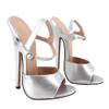 PROMI 18 cm Stiletto Ankle-Strap Sandals - Silver || 45 view 1