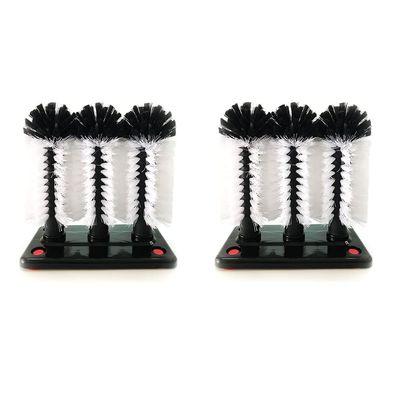 Jisapmzu 6 Long Glass-Cleaning Brush Rods with Suction Base for Beer Glasses