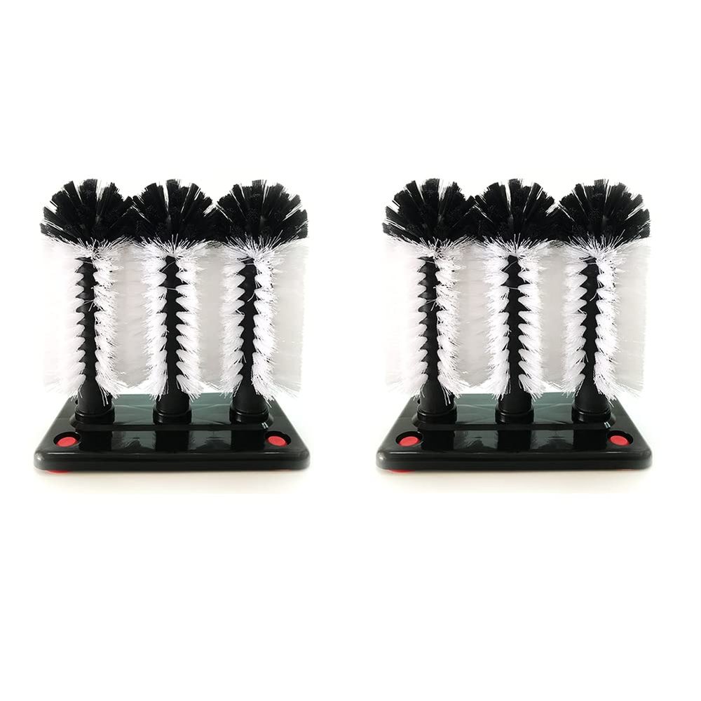 Jisapmzu 6 Long Glass-Cleaning Brush Rods with Suction Base for Beer Glasses