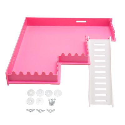 Plastic Hamster Platform Exercise Toy with Ladder for Guinea Pig, Chinchilla, and Hamster Cages