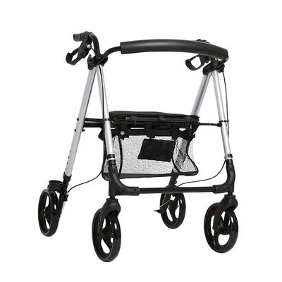Foldable Rollator Walker with Wheels, Brakes, and Seat